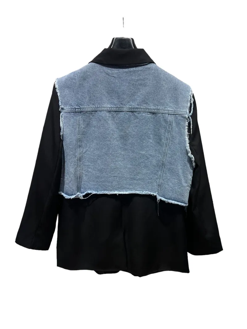 2in1-Blazer mit Jeansweste