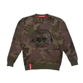 Alpha Industries Herren Sweater Authentic Vinyl dark olive camo