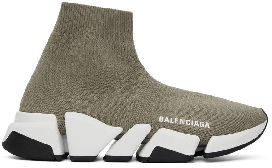 Balenciaga Speed 2.0 "Taupe & White" 617196 W2DB2 9891