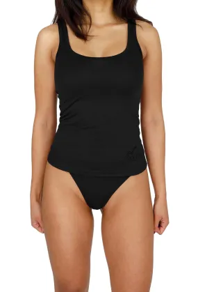Damen Merino Tanktop „Quilpie“ Schwarz
