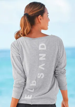 Elbsand Langarmshirt in grau meliert