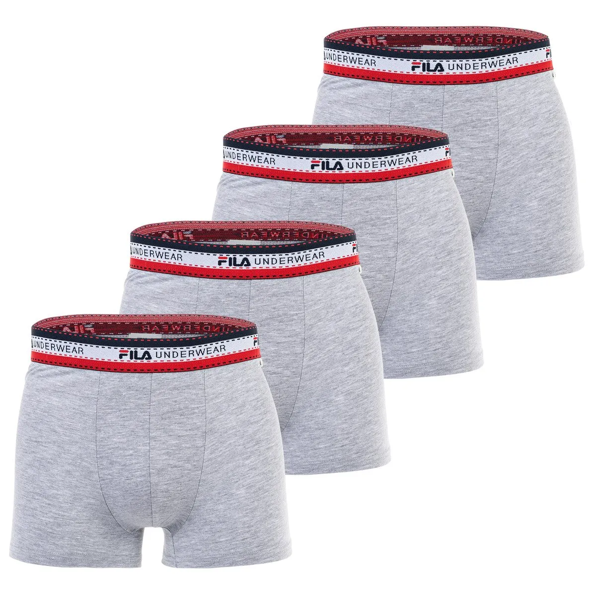 FILA Herren Boxer Shorts, Multipack - Logobund, Cotton Stretch, einfarbig
