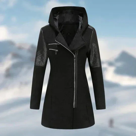 Heidi-Mode | Langer Damen Wintermantel mit Kapuze