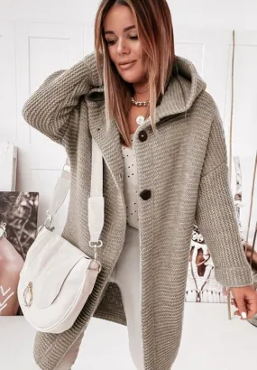 Heidi-Mode | Lässig Strickpullover mit Kapuze