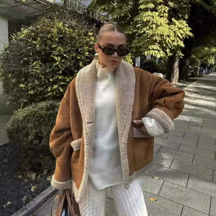 Heidi-Mode | Warme Jacke Braun Ideal für Kalte Tage