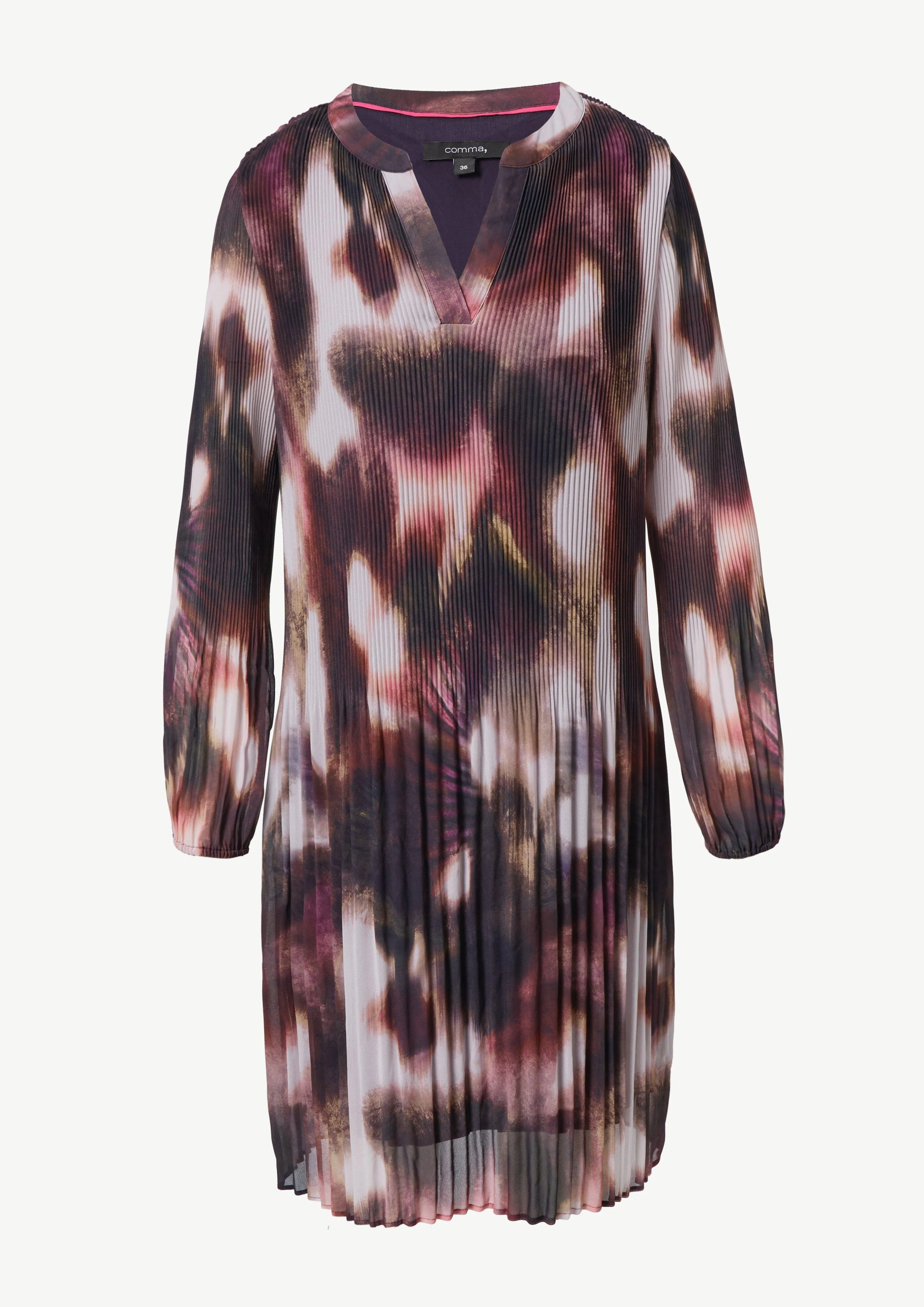 Kurzes Kleid aus plissiertem Chiffon