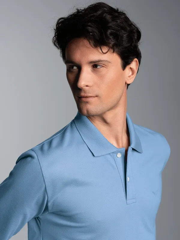 Langarm Poloshirt mit Armbündchen Horizont