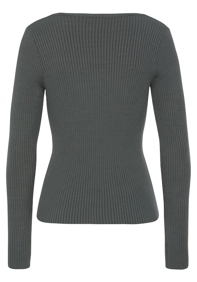 LASCANA Strickpullover, aus Rippstrick mit eckigem Ausschnitt, elegant-chic, Basic online kaufen | Jelmoli-Versand