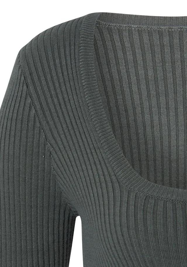 LASCANA Strickpullover, aus Rippstrick mit eckigem Ausschnitt, elegant-chic, Basic online kaufen | Jelmoli-Versand