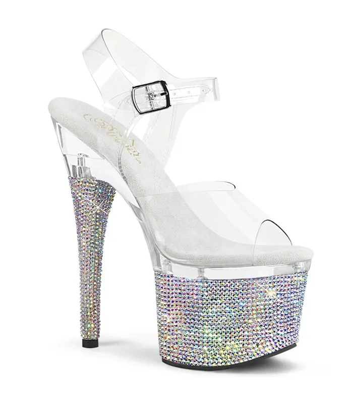 Plateau High Heels ESTEEM-708DM - Klar / Silber online günstig kaufen