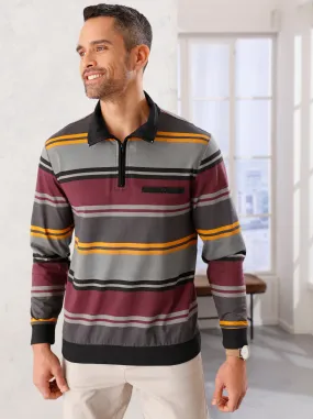 Poloshirt in anthrazit-bordeaux
