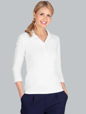 Poloshirt mit Kristallsteinen Weiss