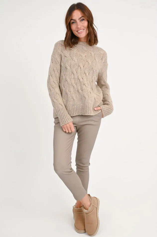 Pullover aus Alpaka-Mix in Taupe