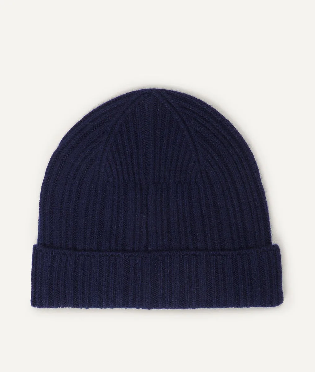 Rib-knit Beanie in Cashmere
