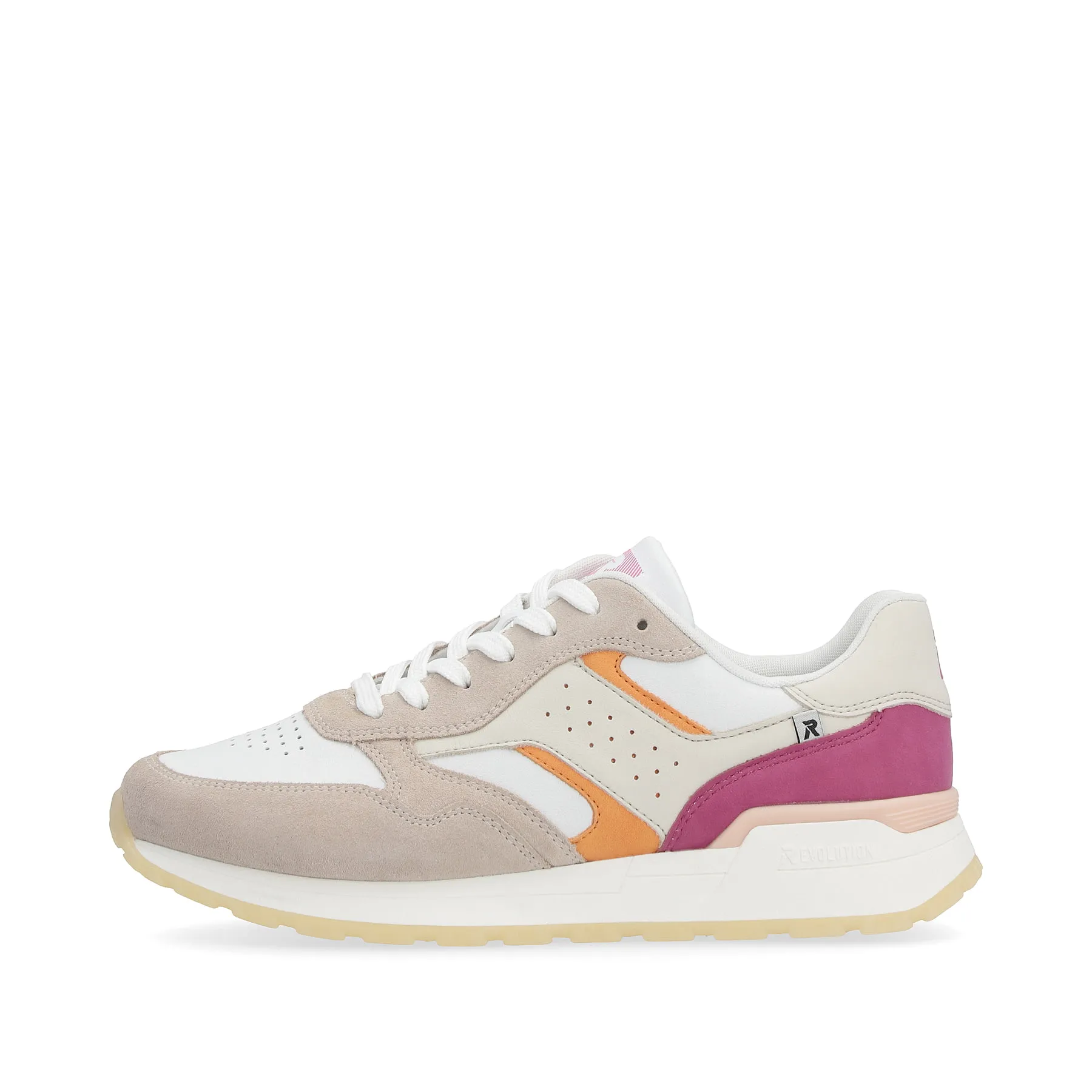 Rieker Damen Sneaker Low light-beige fuchsia apricot | W0607-80