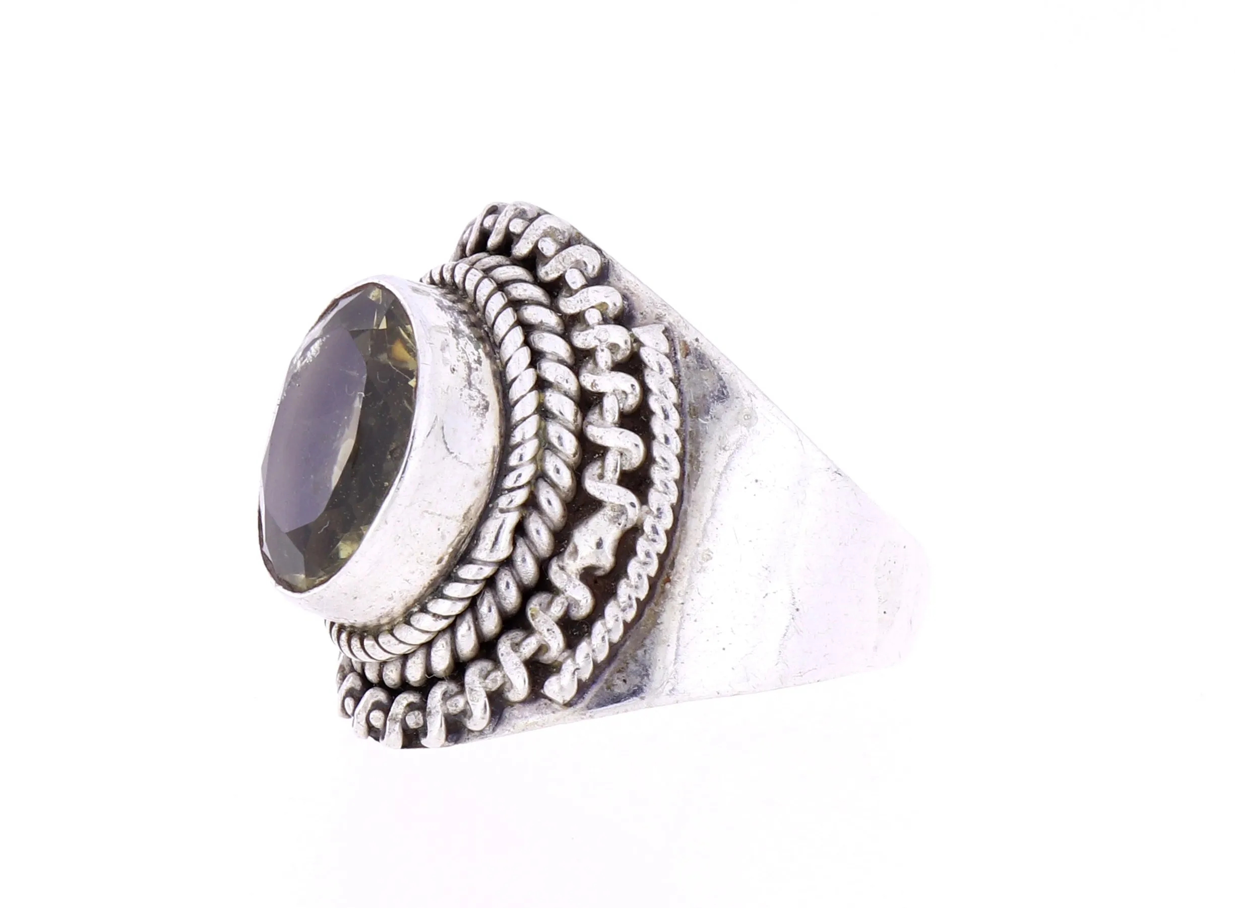 Ring mit Citrin gelb herrlich geschliffen filigrane Fassung Silber Größe 58 – 8