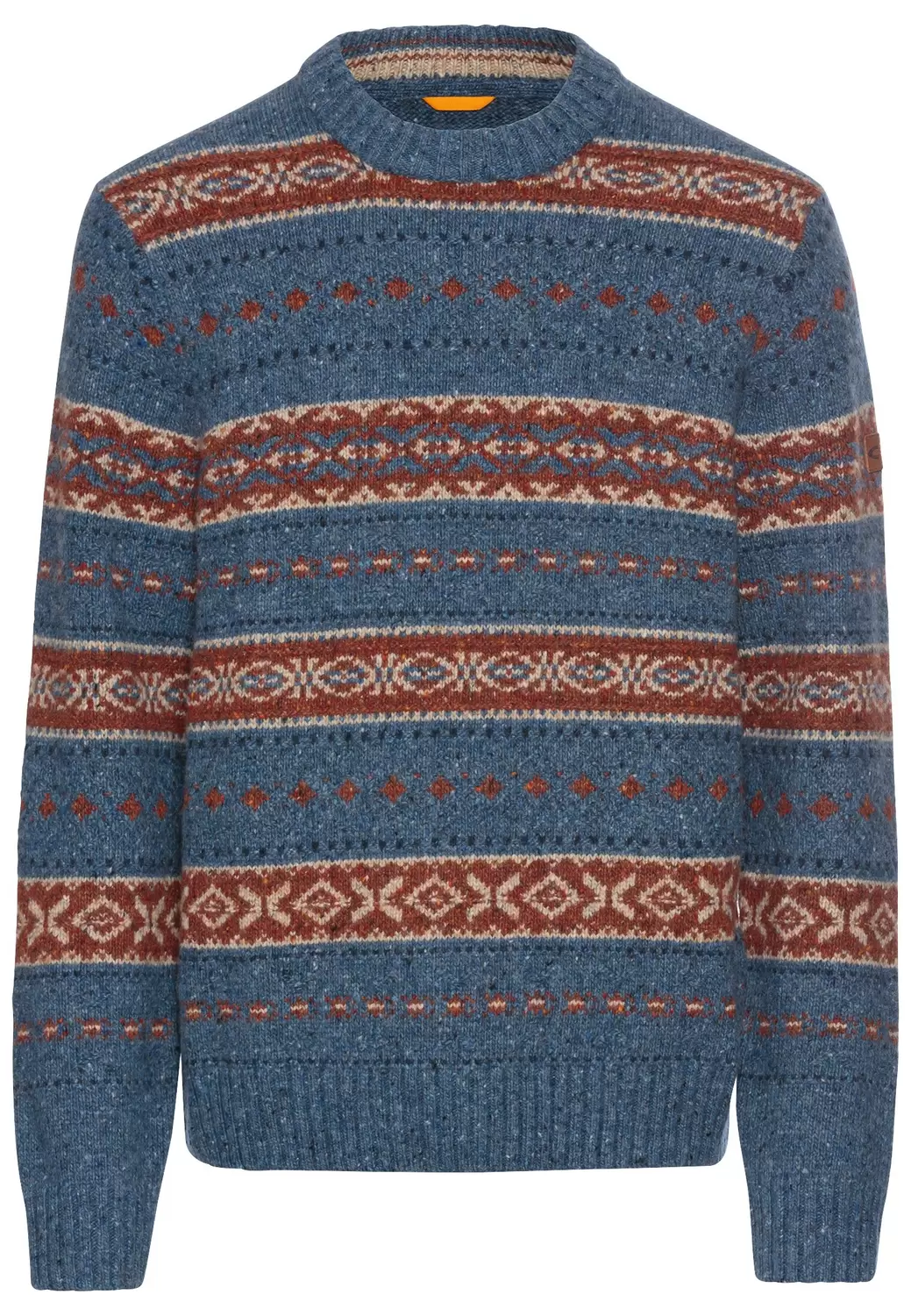 Rundhals Pullover mit Kontraststreifen