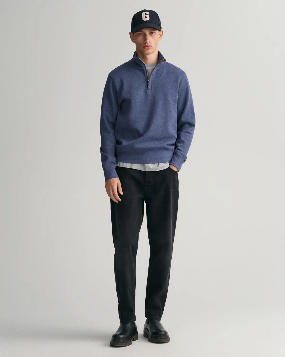 Sacker Rib Sweatshirt mit Reißverschlusskragen