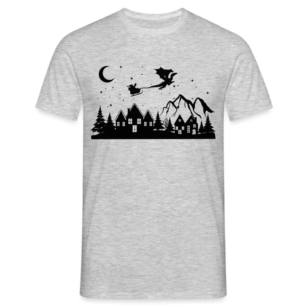 Santa Rennschlitten Drachen Lustiges Weihnachtsdorf T-Shirt