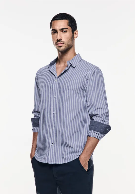 Street One MEN Yarn Dyed Streifen Hemd 