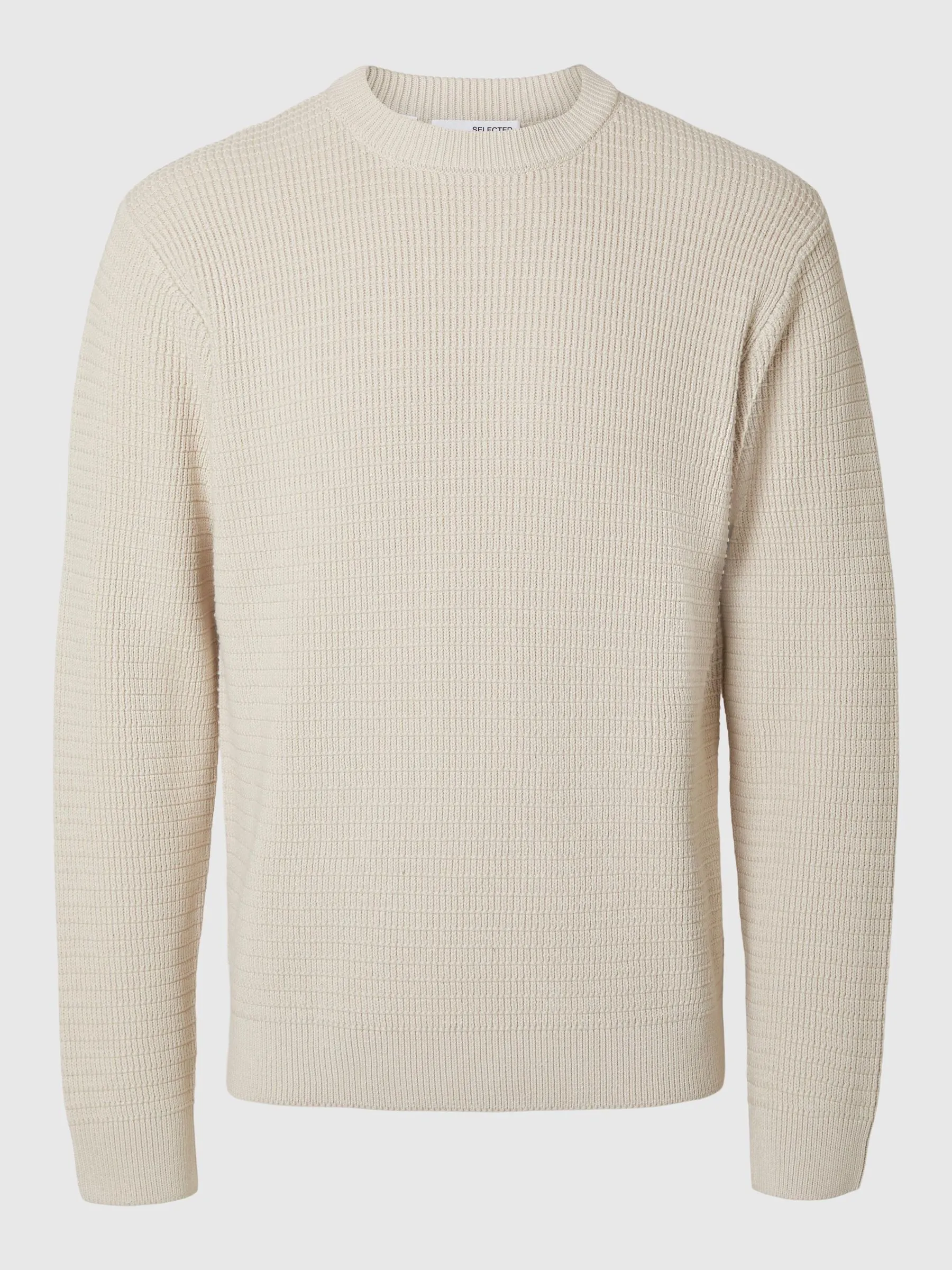 TEXTURIERTER PULLOVER MIT RUNDHALSAUSSCHNITT