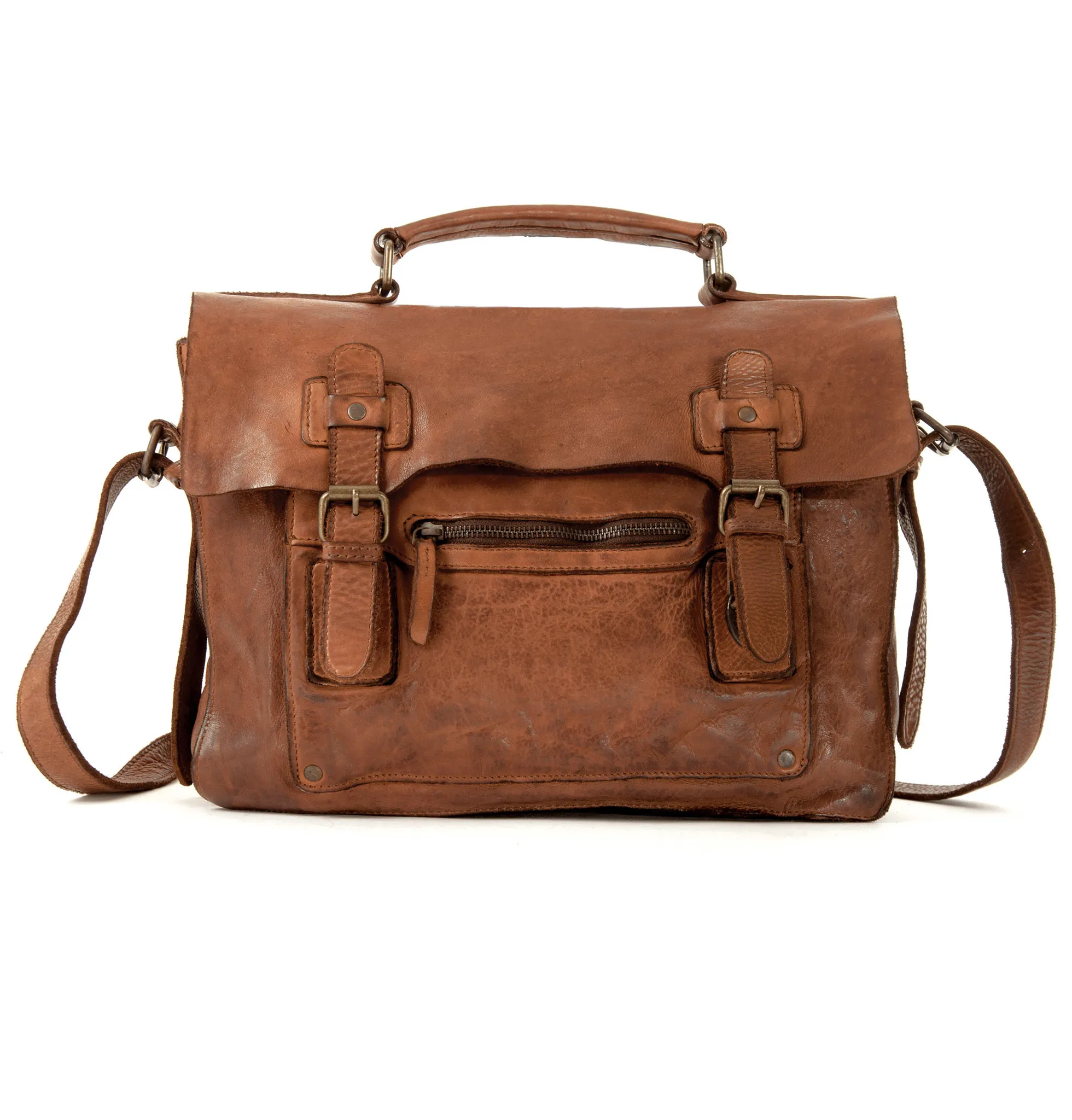 Washed Leder Arbeitstasche  Schultertasche 