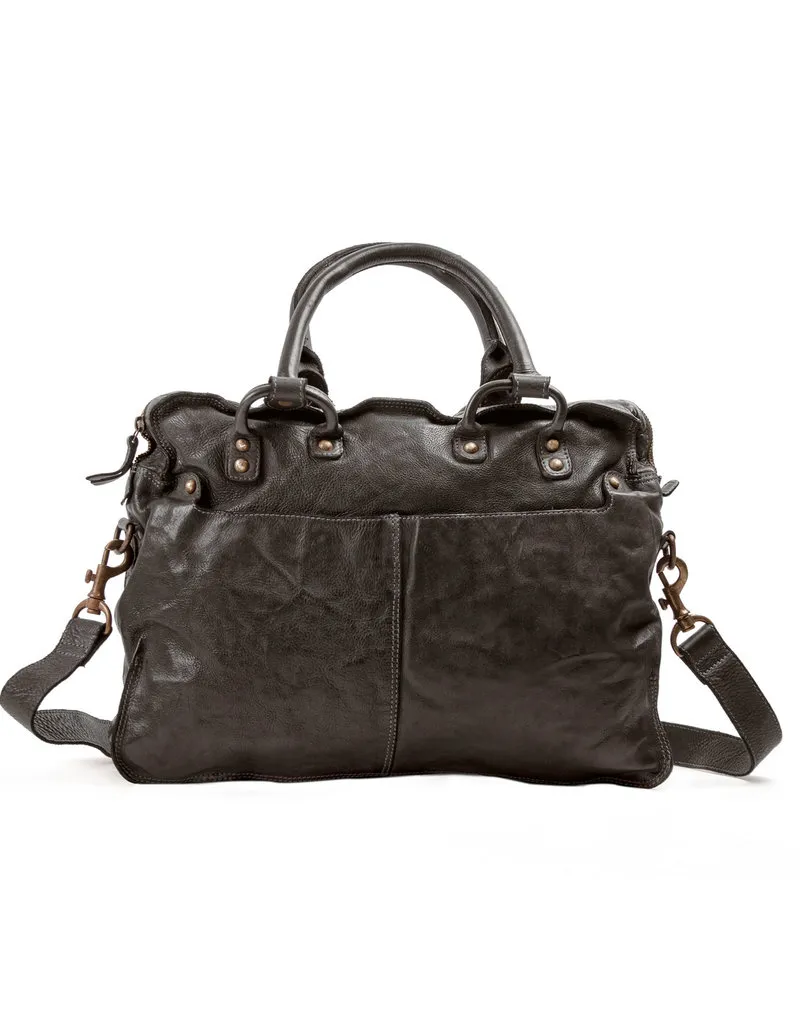 Washed Leder Schultertasche Arbeitstasche