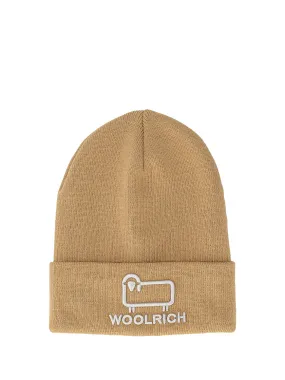 Woolrich beanie Unisex Logo Beige